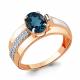 Кольцо из золочёного серебра AQUAMARINE А6593308А-пк с фианитом и Лондон топазом