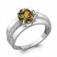 Серебряное кольцо AQUAMARINE А6593319А с фианитом и султанитом