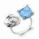 Серебряное кольцо AQUAMARINE А6593888 с фианитом и турмалином