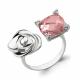 Серебряное кольцо AQUAMARINE А6593890 с фианитом и морганитом