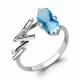 Серебряное кольцо AQUAMARINE А6594792 с топазом и фианитом