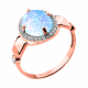 Кольцо из золочёного серебра AQUAMARINE А6598497А-п с фианитом и опалом