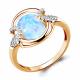 Кольцо из золочёного серебра AQUAMARINE А6599197А-п с фианитом и опалом