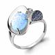 Серебряное кольцо AQUAMARINE А6599397Б с фианитом, опалом, гидротермальным сапфиром и миксом камней