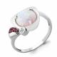 Серебряное кольцо AQUAMARINE А6599598В с фианитом, опалом и ювелирным кристаллом
