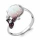 Серебряное кольцо AQUAMARINE А6599698В с фианитом, опалом, турмалином и ювелирным кристаллом