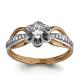 Кольцо из золочёного серебра AQUAMARINE А66078А-пк с фианитом и Swarovski