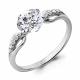 Серебряное кольцо AQUAMARINE А66545А с фианитом и Swarovski