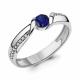 Серебряное кольцо AQUAMARINE А66549Б с фианитом и гидротермальным сапфиром
