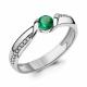 Серебряное кольцо AQUAMARINE А66549Г с фианитом и гидротермальным изумрудом