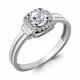 Серебряное кольцо AQUAMARINE А66567А с фианитом и Swarovski