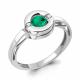 Серебряное кольцо AQUAMARINE А66642АГ с фианитом и гидротермальным изумрудом