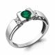 Серебряное кольцо AQUAMARINE А66646АГ с фианитом и гидротермальным изумрудом