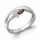 Серебряное кольцо AQUAMARINE А6695901А с фианитом и кварцем