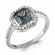 Серебряное кольцо AQUAMARINE А67062700 с фианитом и кварцем