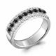 Серебряное кольцо AQUAMARINE А67207АЧ с фианитом и ювелирным кристаллом
