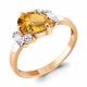 Кольцо из золочёного серебра AQUAMARINE А6726406А-п с фианитом и цитрином