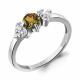 Серебряное кольцо AQUAMARINE А6726519А с фианитом и султанитом