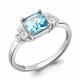 Серебряное кольцо AQUAMARINE А6726705А с топазом и фианитом