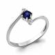 Серебряное кольцо AQUAMARINE А67336АБ с фианитом и гидротермальным сапфиром