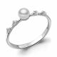 Серебряное кольцо AQUAMARINE А67340А с фианитом и жемчугом