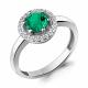 Серебряное кольцо AQUAMARINE А67403АГ с фианитом и гидротермальным изумрудом