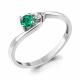 Серебряное кольцо AQUAMARINE А67418АГ с фианитом и гидротермальным изумрудом