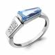 Серебряное кольцо AQUAMARINE А6743692А с топазом и фианитом