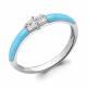 Серебряное кольцо AQUAMARINE А67762 с фианитом и эмалью