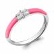 Серебряное кольцо AQUAMARINE А67811 с фианитом и эмалью