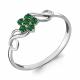 Серебряное кольцо AQUAMARINE А68003Г с гидротермальным изумрудом