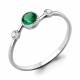 Серебряное кольцо AQUAMARINE А68039Г с фианитом и гидротермальным изумрудом