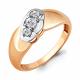 Кольцо из золочёного серебра AQUAMARINE А68270А-пк с фианитом