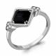 Серебряное кольцо AQUAMARINE А68306АЧ с фианитом и ювелирным кристаллом