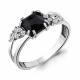 Серебряное кольцо AQUAMARINE А68308АЧ с фианитом и ювелирным кристаллом