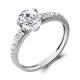 Серебряное кольцо AQUAMARINE А68349А с фианитом