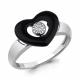 Серебряное кольцо AQUAMARINE А68404А с фианитом и керамикой