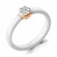 Кольцо из золочёного серебра AQUAMARINE А68447-п с фианитом и керамикой