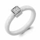 Серебряное кольцо AQUAMARINE А68454 с фианитом и керамикой