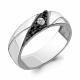 Серебряное кольцо AQUAMARINE А68523АЧ с фианитом и ювелирным кристаллом