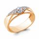Кольцо из золочёного серебра AQUAMARINE А68525А-п с фианитом