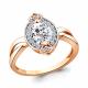 Кольцо из золочёного серебра AQUAMARINE А68543А-п с фианитом