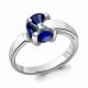 Серебряное кольцо AQUAMARINE А68621Б с гидротермальным сапфиром