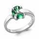 Серебряное кольцо AQUAMARINE А68621Г с гидротермальным изумрудом