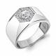 Серебряное кольцо AQUAMARINE А68703А с фианитом