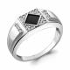 Серебряное кольцо AQUAMARINE А68722АЧ с фианитом