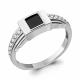Серебряное кольцо AQUAMARINE А68737АЧ с фианитом