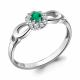Серебряное кольцо AQUAMARINE А68813АГ с фианитом и гидротермальным изумрудом
