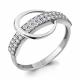 Серебряное кольцо AQUAMARINE А68837А с фианитом