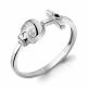 Серебряное кольцо AQUAMARINE А68902АЧ с фианитом и ювелирным кристаллом
